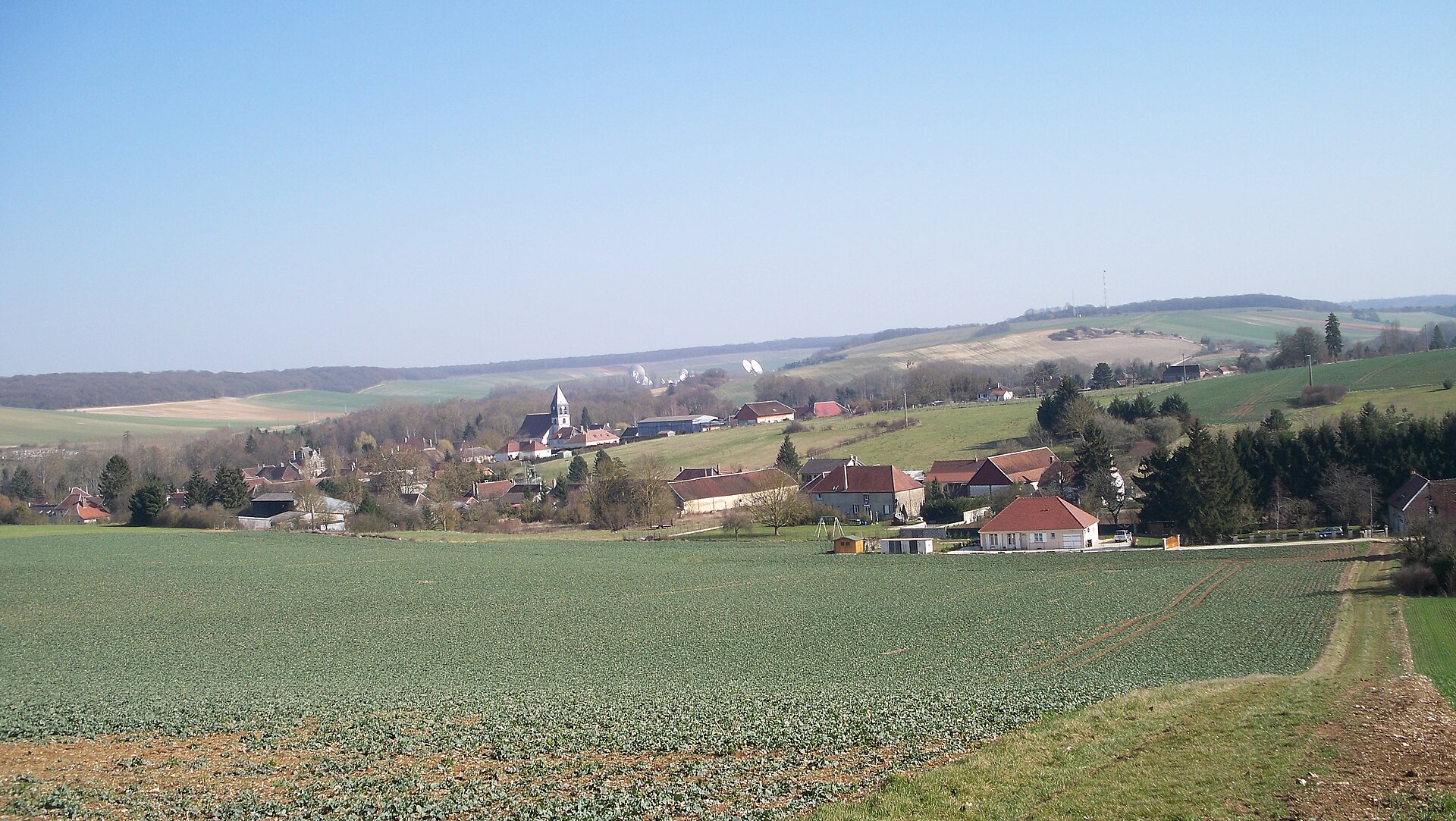 Vue de la commune de Chennegy, dans le département de l'Aube